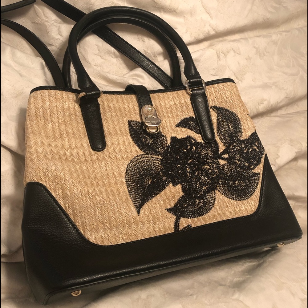 Karl Lagerfeld Paris beige and black shoulder bag